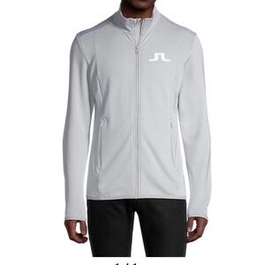 J.Lindeberg Men's Florian Track Jacket Gray Size‎ XL Full Zip Golf J Lindenberg